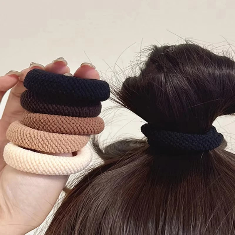 5/10 Mix Color High Elasticity Thickened Versatile Simple Scrunchies Hair-Friendly Random Color Hair Ties Hair Rope