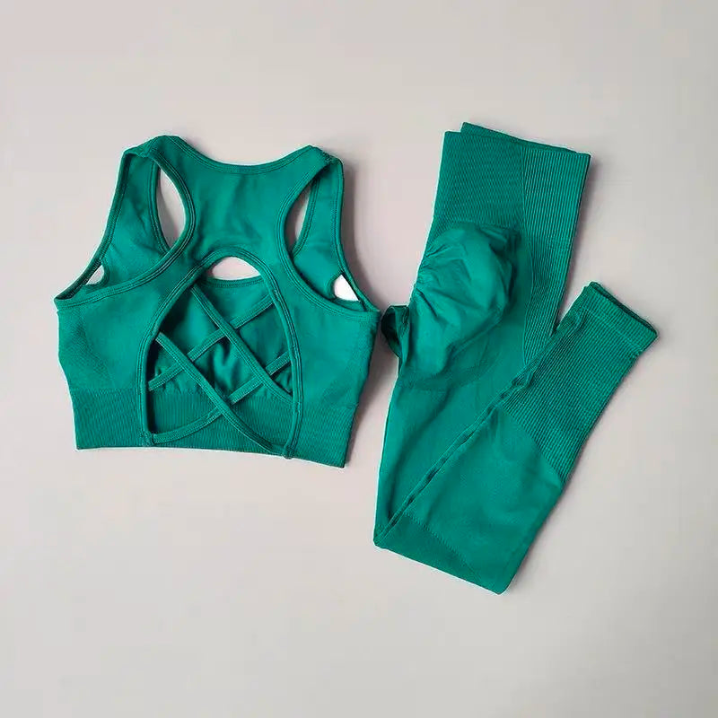 2-Piece Fitness Set – Racerback Bra & Leggings