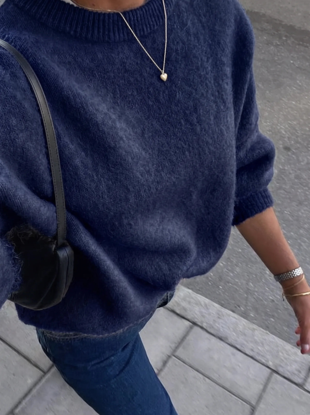 Hirsionsan Basic O Neck Basic Sleeve Sweater Women  Oversized Short Knitted Wool Pullover Female Casual Thick Warm Soft Tops