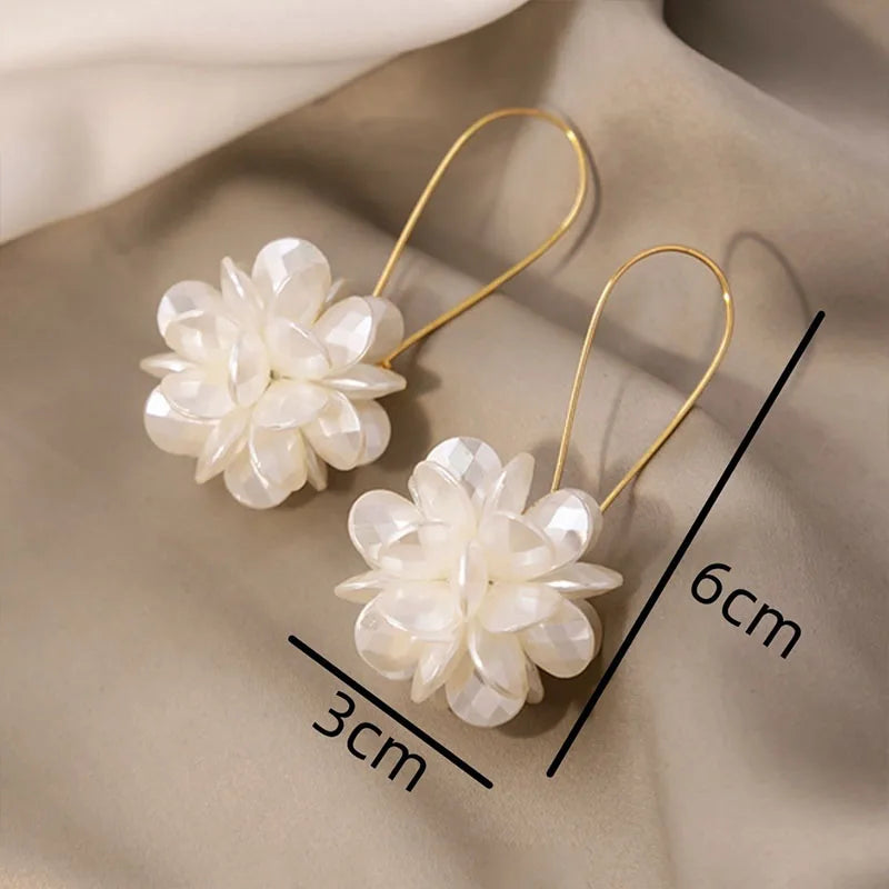 Hot Trend DIY Design Petal Ball Pearl Earrings For Women, Perfect Ornament For Travel Party Banquet Holiday Outfit