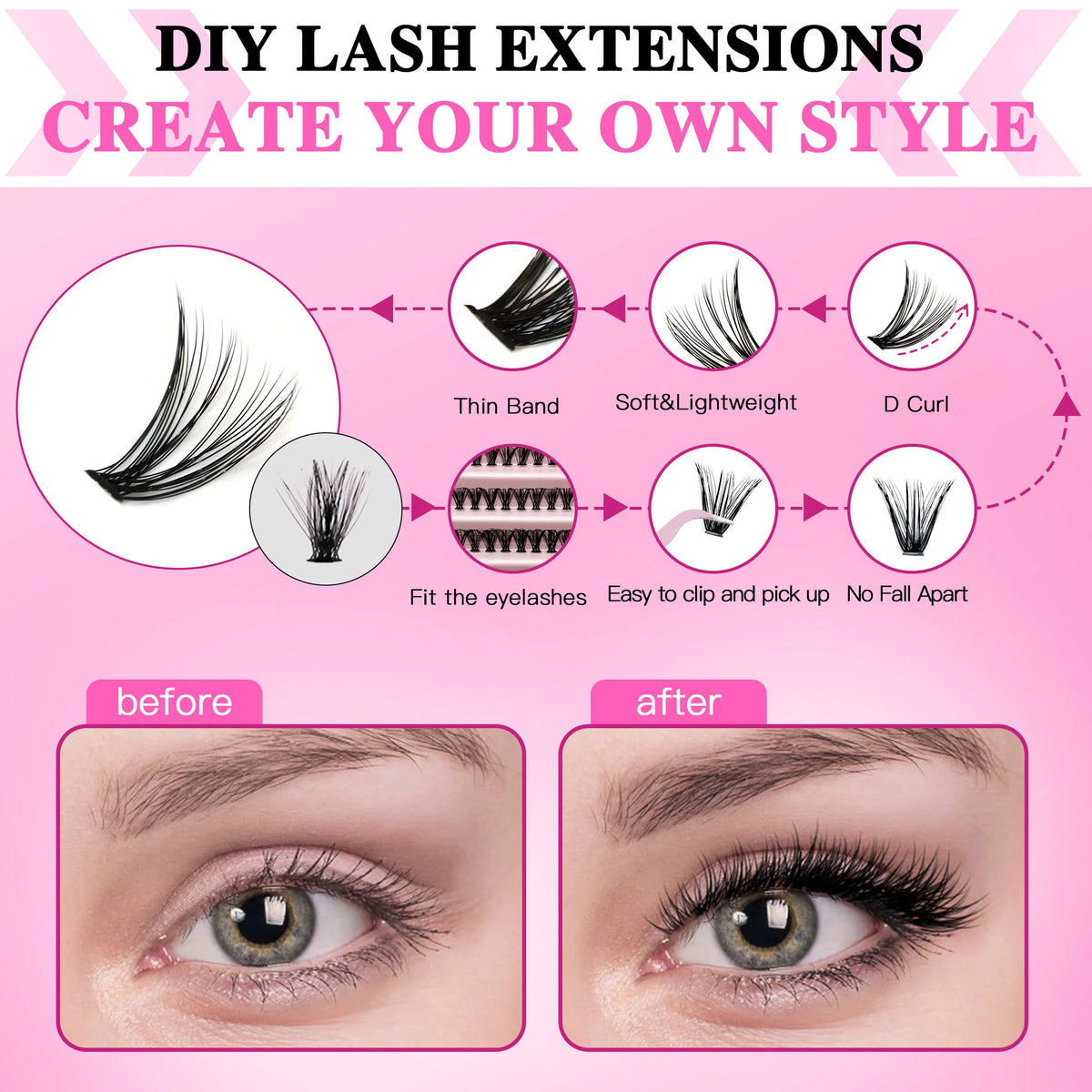 DIY Lash Extension Kit – Bond, Seal & Cluster Lashes