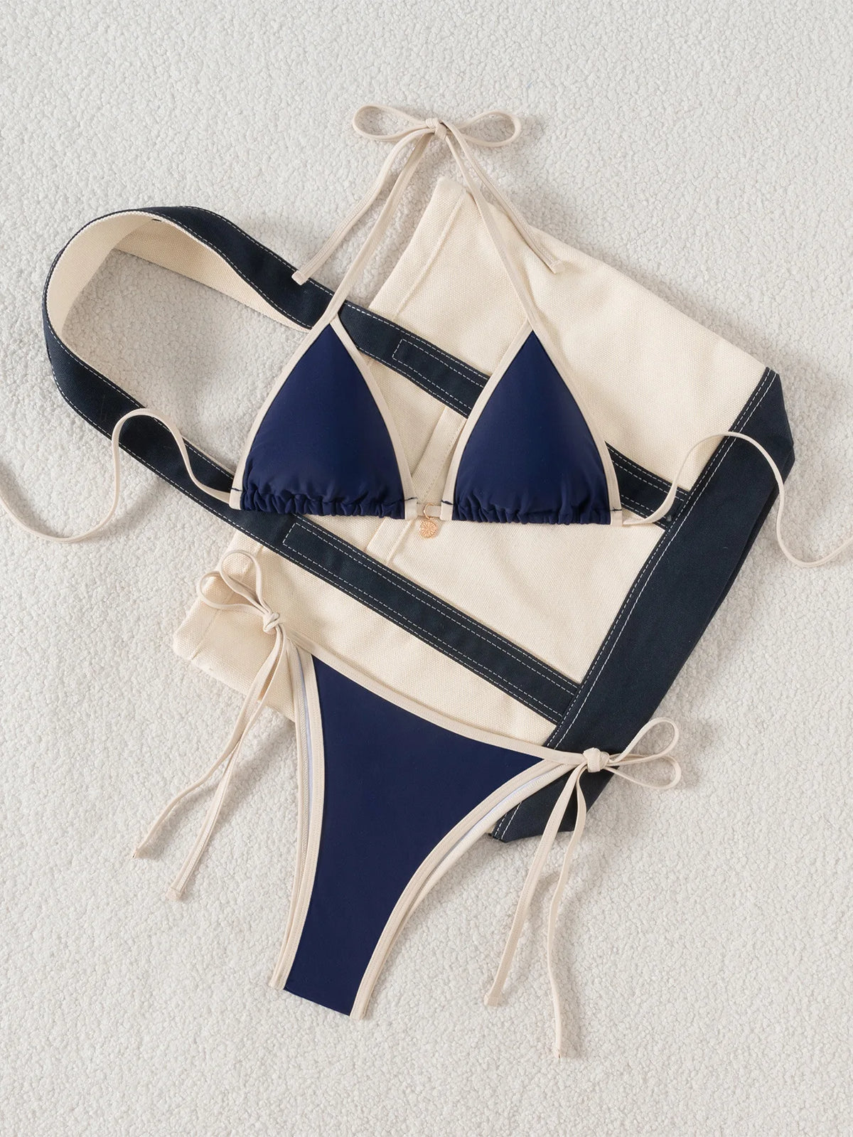 " New Triangle Bikini Set - Floral Print Push Up Swimsuit & Brazilian Bottoms"