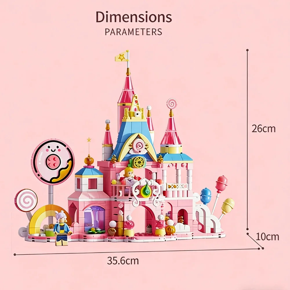 KAVOWORLD 692pcs Candy Fairy Tale Macaron Princess Castle Building Set Detachable STEM Creative Educational Toy Gifts for Girls