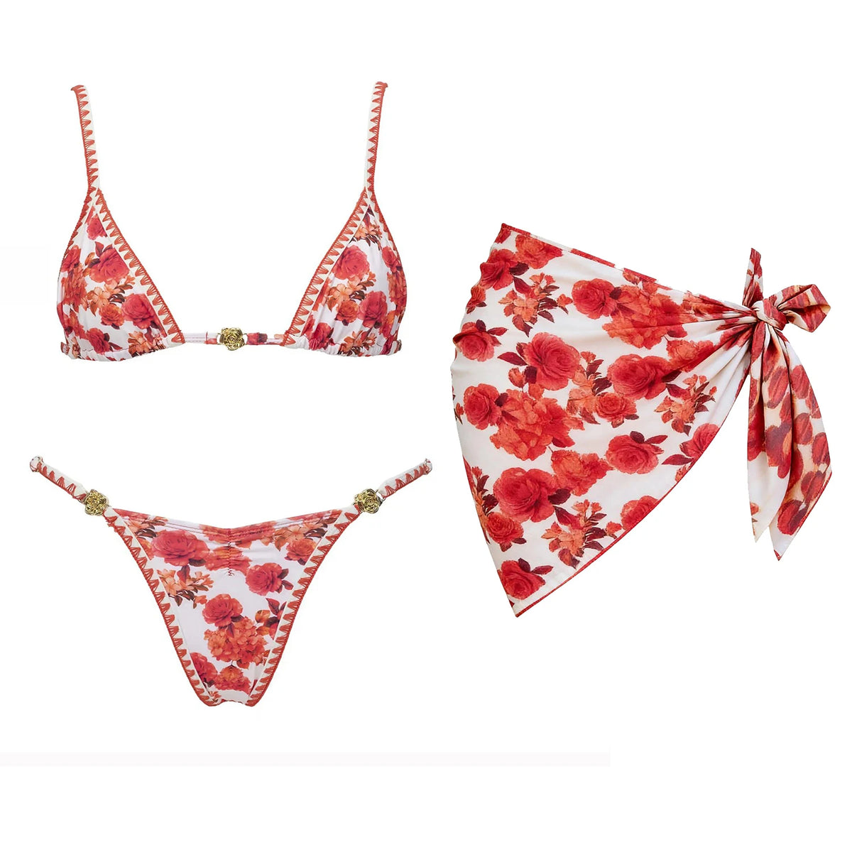 3Pcs Micro Bikini  New Swimwear Women Swimsuit Sexy Brazilian Bikini Set Printed Thong Beachwear Bathing Suit Female Biquini