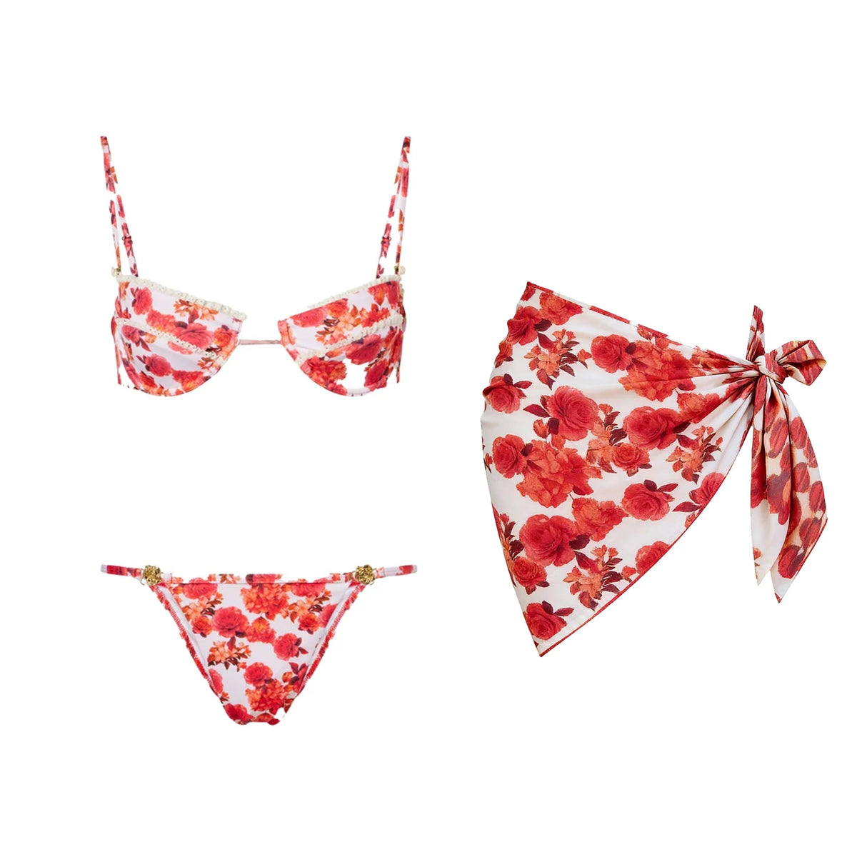 3Pcs Micro Bikini  New Swimwear Women Swimsuit Sexy Brazilian Bikini Set Printed Thong Beachwear Bathing Suit Female Biquini