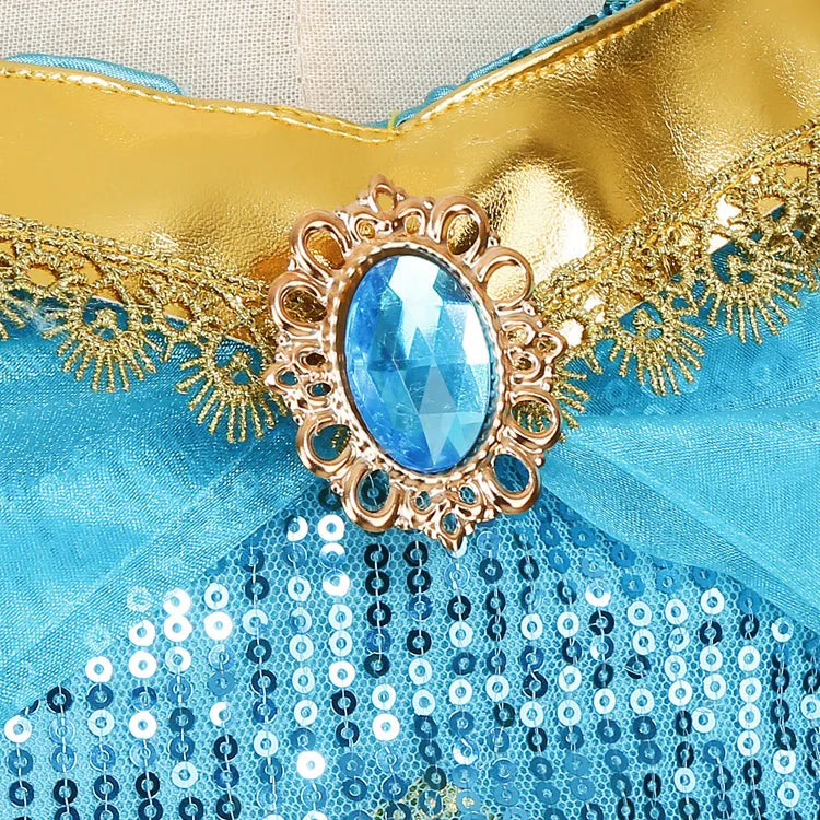 Aladding and the Magic Lamp Jasmine Fairy Costume Princess Dress up for Little Girl Fancy  Halloween Carnival Cosplay Outfit