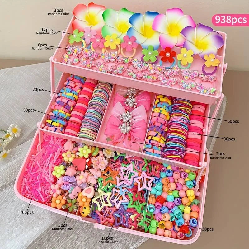 850-Piece Accessory Set Suitable for Girls’ Daily Outings and Participation in Festive Events – a Richly Curated Collection No Box