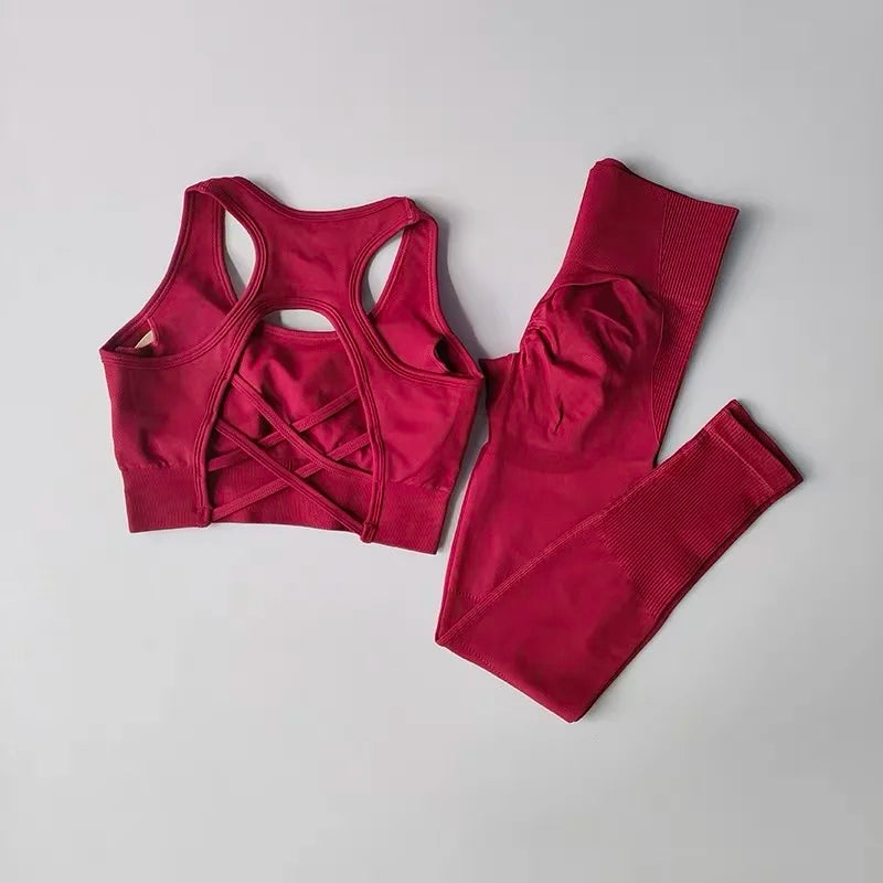 2-Piece Fitness Set – Racerback Bra & Leggings